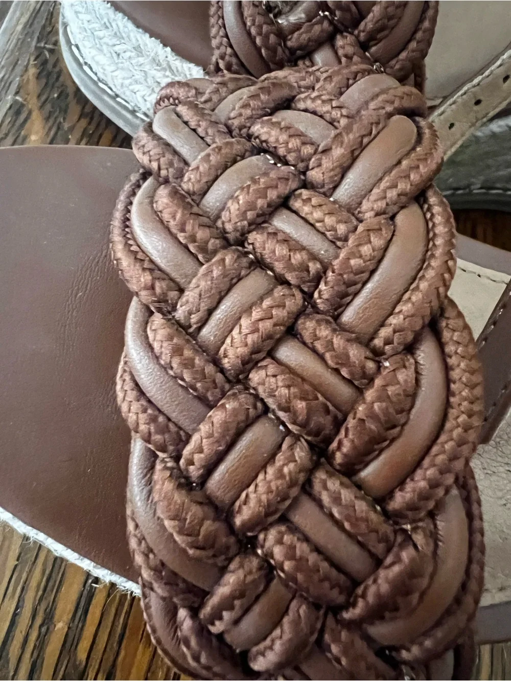 Time and Tru Brown Braided Platform Sandals